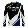 Custom Fully Sublimated Abstract Pattern Blue Performance Long Sleeves 13359