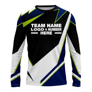Custom Fully Sublimated Abstract Pattern Blue Performance Long Sleeves 13359