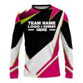 Custom Fully Sublimated Abstract Pattern Pink Performance Long Sleeves 13399