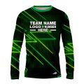 Custom Fully Sublimated Pop-Art Neon Pattern Green Black Performance Long Sleeves 13475