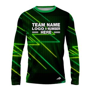 Custom Fully Sublimated Pop-Art Neon Pattern Green Black Performance Long Sleeves 13475