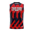 Custom Fully Sublimated Check Pattern Red Blue Performance Sleeveless 13579