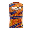 Custom Fully Sublimated Ripped Pattern Orange Blue Yellow Performance Sleeveless 13599