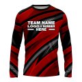 Custom Fully Sublimated High Energy Pattern One Red Performance Long Sleeves 13587