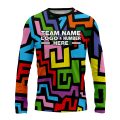 Custom Fully Sublimated Abstract Fashion Neon Pattern Multicolor Performance Long Sleeves 13611