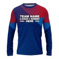Custom Fully Sublimated Crossover Pattern Blue Red Performance Long Sleeves 13623