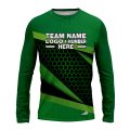 Custom Fully Sublimated Geometric Burst Neon Pattern Green Black Performance Long Sleeves