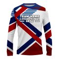 Custom Fully Sublimated Innovative Pattern White Red Blue Performance Long Sleeves 13667