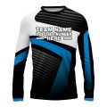 Custom Fully Sublimated ATV Modern Pattern Black White Blue Performance Long Sleeves 13683