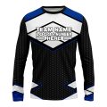 Custom Fully Sublimated BMX Modern Pattern Black White Blue Performance Long Sleeves 13731