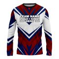 Custom Fully Sublimated BMX Extreme Pattern Black White Blue Red Performance Long Sleeves