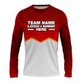 Custom Fully Sublimated Half Triangle Pattern Red White Performance Long Sleeves 13775