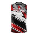 Custom Fully Sublimated Energetic Pattern Black Gray Red Performance Sleeveless 13807