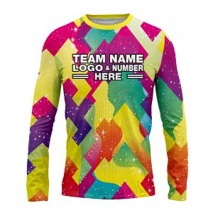 Custom Fully Sublimated Colorful Neon Pattern Multicolor Performance Long Sleeves 13823