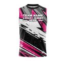 Custom Fully Sublimated Energetic Pattern Black Gray Pink Performance Sleeveless 13839