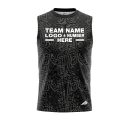 Custom Fully Sublimated Psychedelic Pattern Black Gray Performance Sleeveless 13855