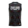 Custom Fully Sublimated Psychedelic Pattern Black Red Yellow Performance Sleeveless 13859