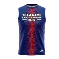 Custom Fully Sublimated Pixel Stripe Pattern Blue Red Performance Sleeveless 13871