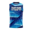 Custom Fully Sublimated Wrapped Lines Pattern Blues Performance Sleeveless 13907
