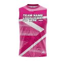 Custom Fully Sublimated Wrapped Lines Pattern Pink Performance Sleeveless 13911