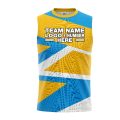 Custom Fully Sublimated Intricate Lines Pattern Yellow SkyBlue Performance Sleeveless 13931