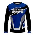 Custom Fully Sublimated BMX Freestyle Pattern Blue Black White Performance Long Sleeves 13959