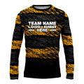 Custom Fully Sublimated BMX Abstract Pattern Black Yellow Performance Long Sleeves 13975