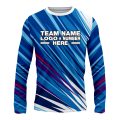 Custom Fully Sublimated Spikes Pattern Blue Performance Long Sleeves 13991