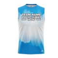 Custom Fully Sublimated Brushed Tie Dye Pattern SkyBlue White Performance Sleeveless 14015
