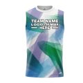 Custom Fully Sublimated Blurred Blobs Tie Dye Pattern Blue Berry Performance Sleeveless 14079