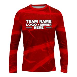 Custom Fully Sublimated Basic Pattern Red Performance Long Sleeves 14055