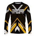 Custom Fully Sublimated ATV QuadQuest Pattern Black Yellow Performance Long Sleeves 14087