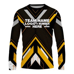 Custom Fully Sublimated ATV QuadQuest Pattern Black Yellow Performance Long Sleeves 14087