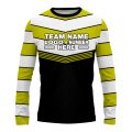 Custom Fully Sublimated Chest Stripes Pattern Black Green White Performance Long Sleeves 14143