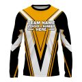Custom Fully Sublimated BMX Extreme Pattern Black White Yellow Performance Long Sleeves 14159