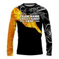 Custom Fully Sublimated Digital Concrete Pattern Black Yellow Performance Long Sleeves 14231