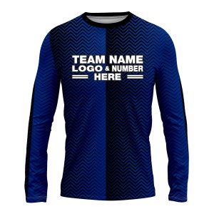 Custom Fully Sublimated Half Faded Pattern Black Blue Performance Long Sleeves 14243
