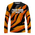 Custom Fully Sublimated Firebird Pattern Black Orange Performance Long Sleeves 14267