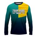 Custom Fully Sublimated DuoStyle Pattern Teal Yellow Performance Long Sleeves 14255