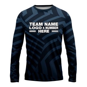 Custom Fully Sublimated Cross Stripes Pattern Dark Blue Performance Long Sleeves 14279