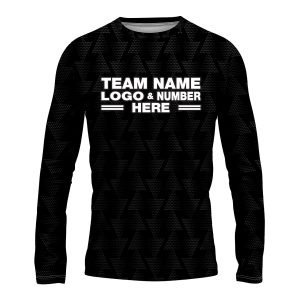 Custom Fully Sublimated Faded Geometric Triangles Pattern Black Performance Long Sleeves 14303