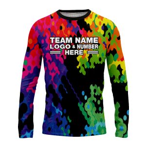 Custom Fully Sublimated Vivid Chaos Neon Pattern Multicolor Performance Long Sleeves 14327
