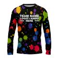 Custom Fully Sublimated Paint Splash Neon Pattern Multicolor Performance Long Sleeves 14343