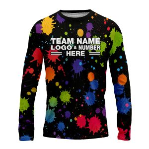 Custom Fully Sublimated Paint Splash Neon Pattern Multicolor Performance Long Sleeves 14343