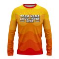 Custom Fully Sublimated Heat Wave Neon Pattern Orange Yellow Performance Long Sleeves 14379