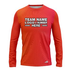 Custom Fully Sublimated Dotted Blaze Neon Pattern Pink Orange Performance Long Sleeves 14395