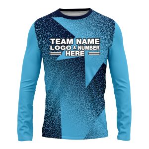 Custom Fully Sublimated Star Pattern Blue Performance Long Sleeves 14407