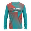 Custom Fully Sublimated Star Pattern Teal Pink Performance Long Sleeves 14447