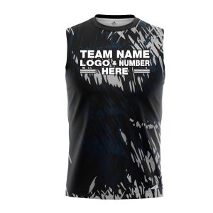 Custom Fully Sublimated Vibrant Tie Dye Pattern Blue Performance Sleeveless 14519