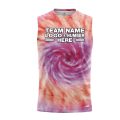 Custom Fully Sublimated Spiral Tie Dye Pattern Pink Orange Performance Sleeveless 14555